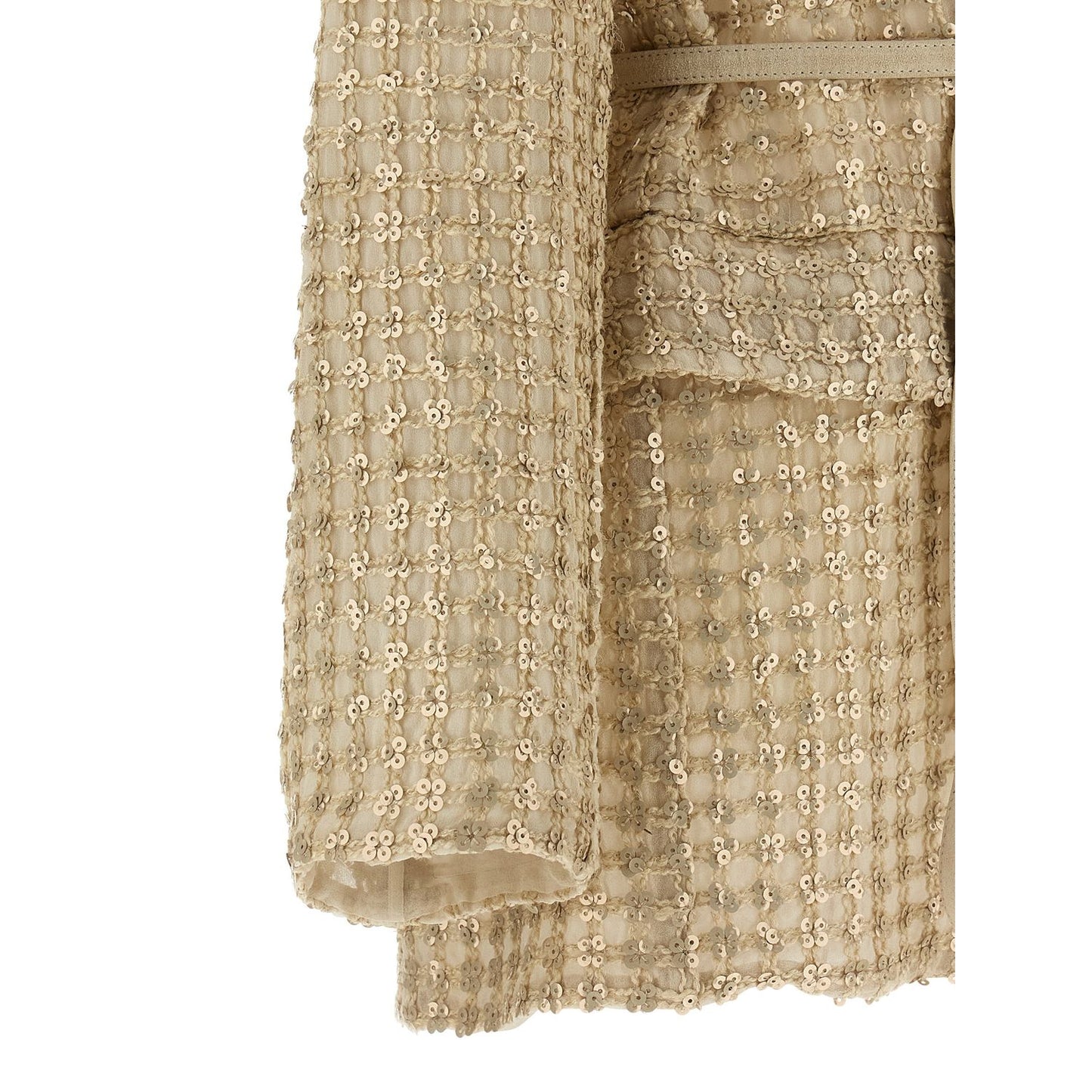 Brunello Cucinelli Beige Silk Blazer