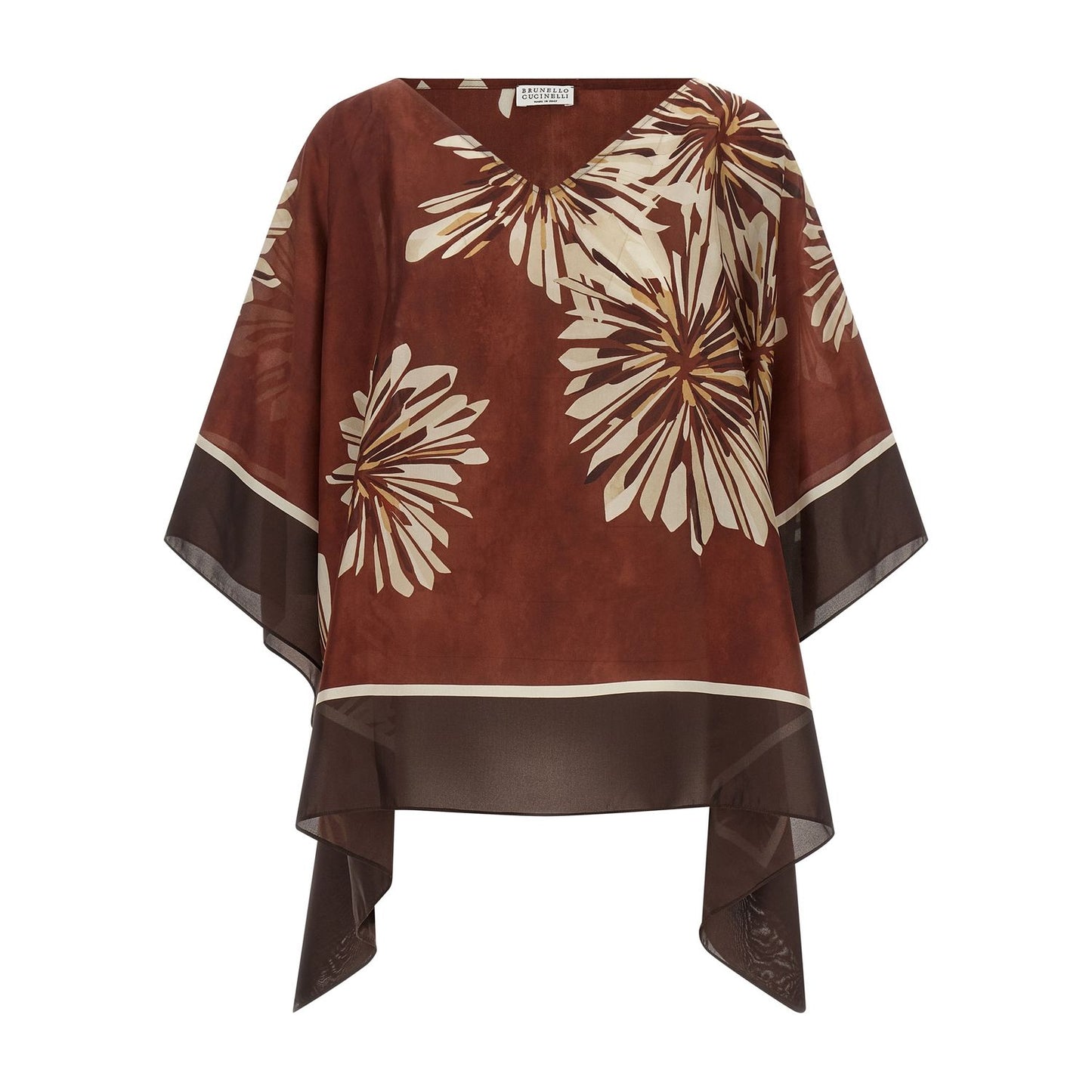 Brunello Cucinelli Bordeaux Silk Blouse