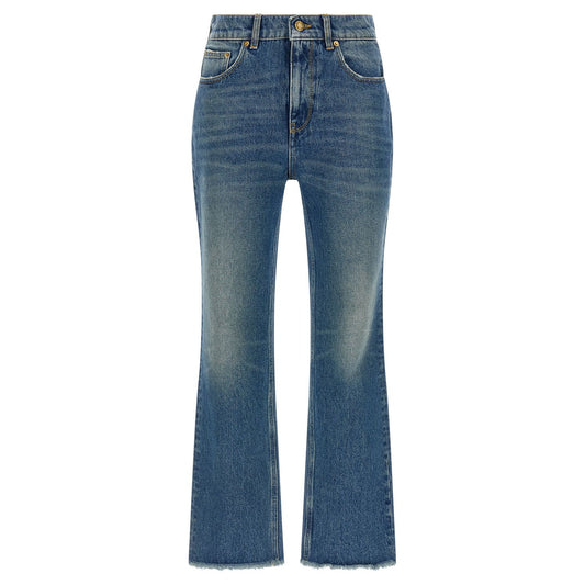 Golden Goose Blue Cotton Flared Jeans