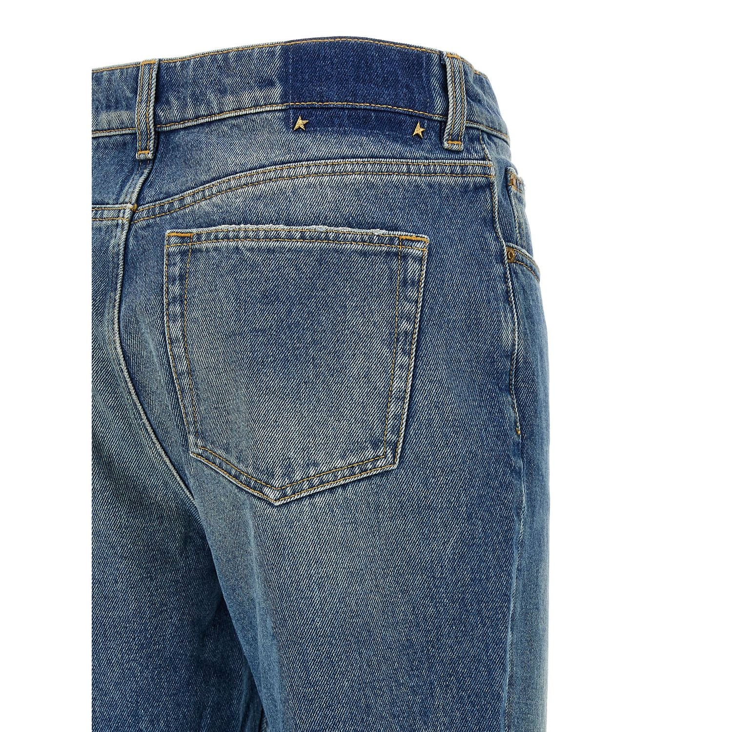 Golden Goose Blue Cotton Flared Jeans