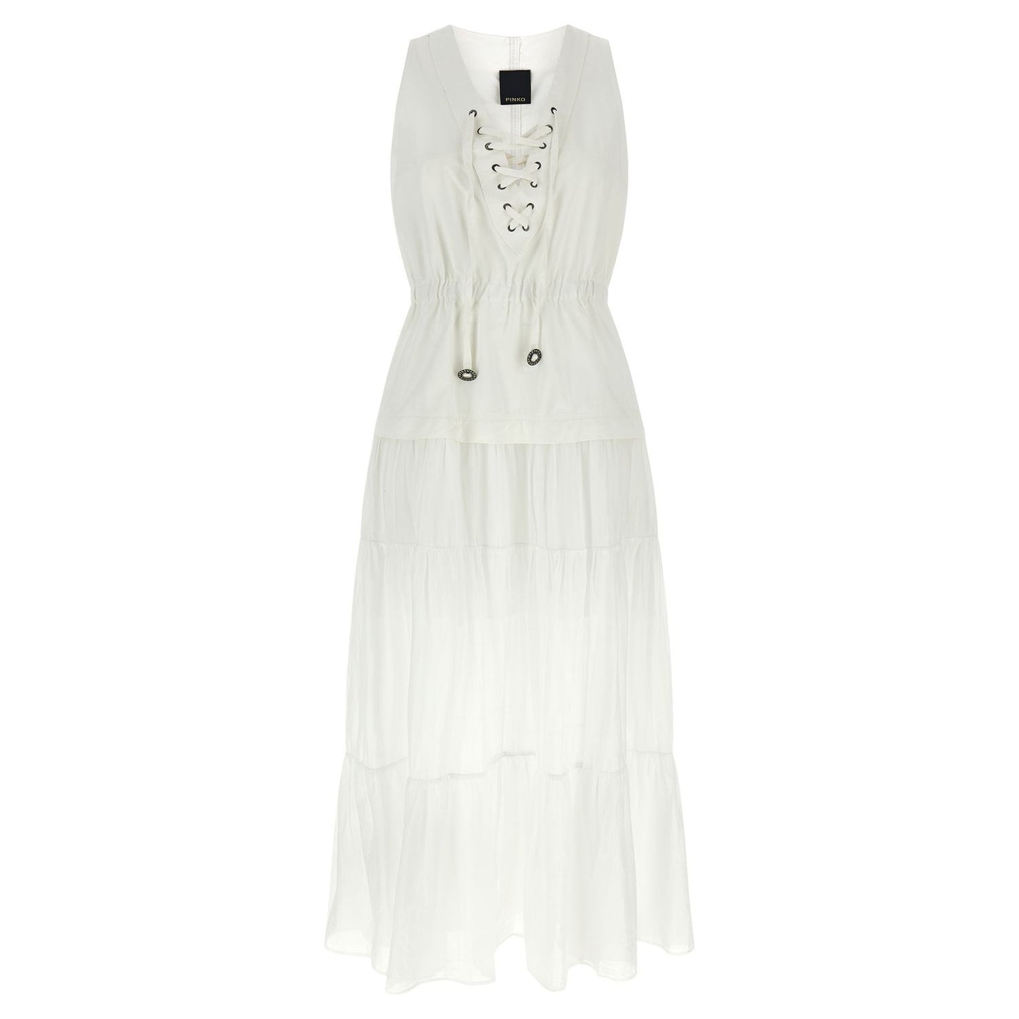 PINKO White Cotton Long Dress