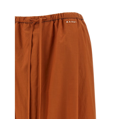 Marni Orange Cotton Casual Pants