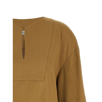 Max Mara Beige Linen Blouse