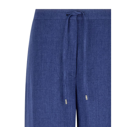Max Mara Blue Linen Casual Pants