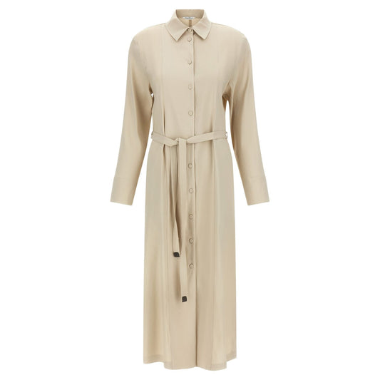 Max Mara Beige Linen Long Dress