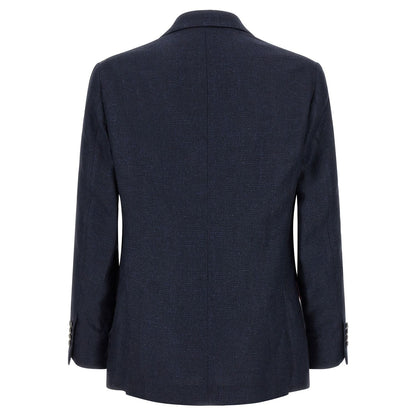 Brunello Cucinelli Blue Silk Two-Piece Suit