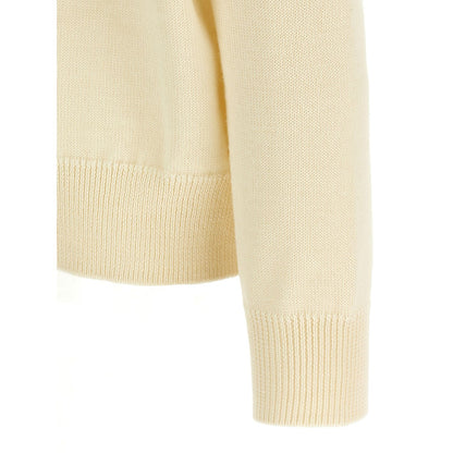 Jil Sander White Wool Cardigan