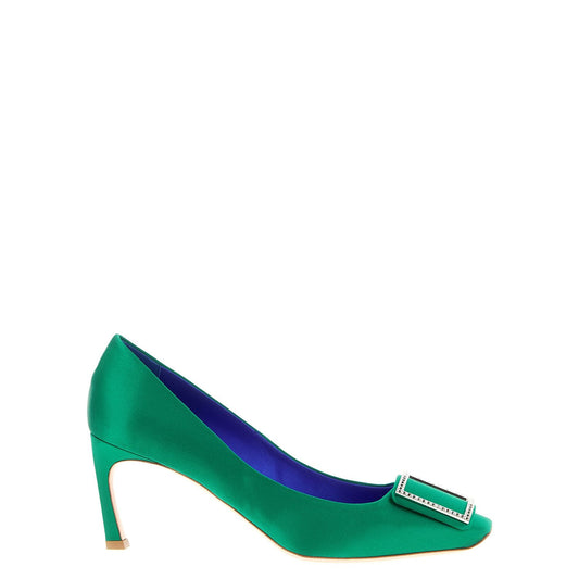 Roger Vivier Bicolor Viscose Mid Heel Pumps