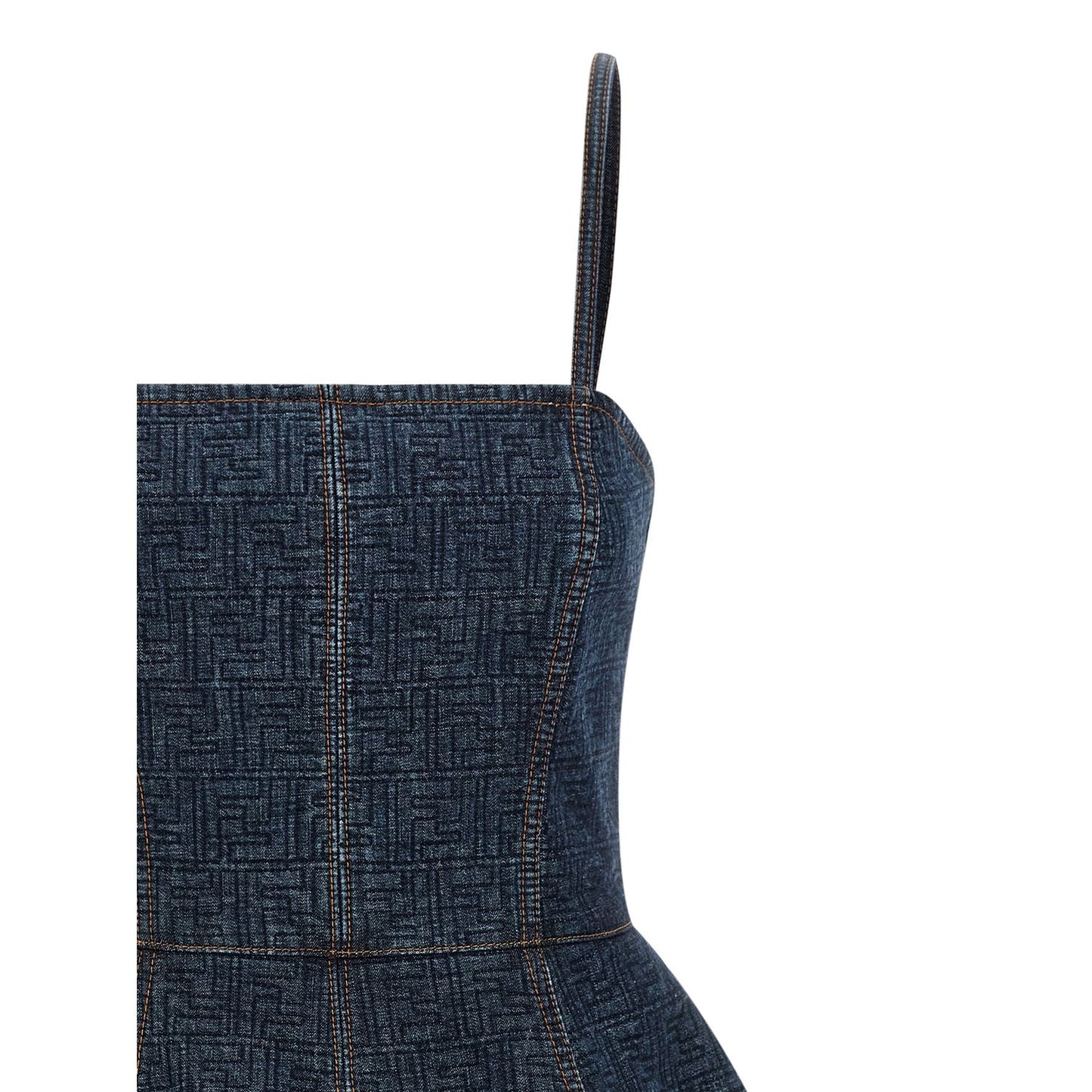 Fendi Blue Cotton Short Dress