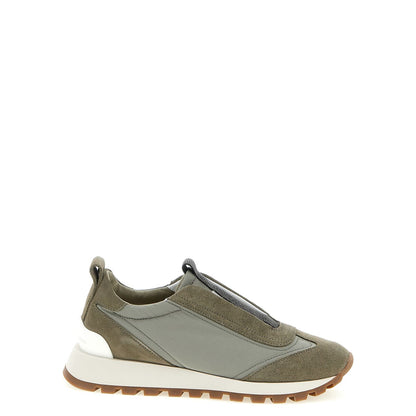 Brunello Cucinelli Bicolor Polyester Athletic Sneakers