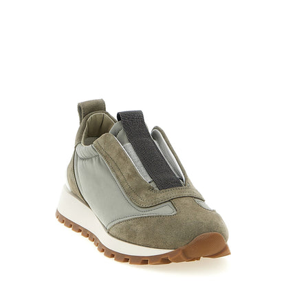 Brunello Cucinelli Bicolor Polyester Athletic Sneakers