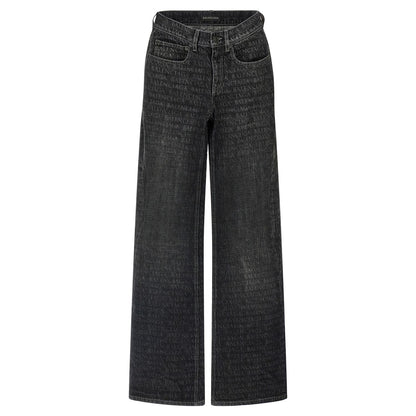 Balenciaga Black Cotton Flared Jeans