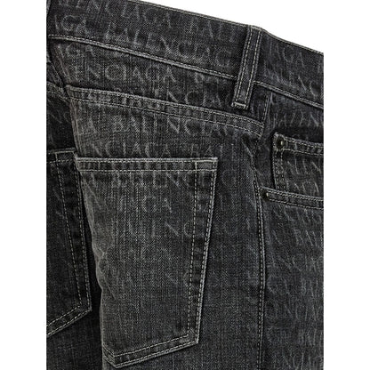Balenciaga Black Cotton Flared Jeans