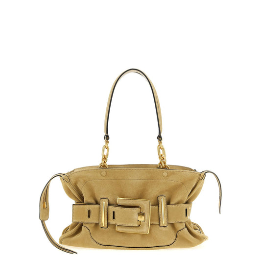 Balmain Beige Calfskin Shoulder Bag