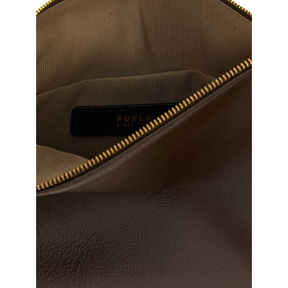 Furla Brown Lamb Leather Shoulder Bag