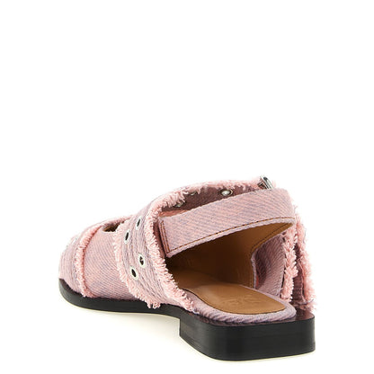 Ganni Multicolor Organic Cotton Ballet Flats
