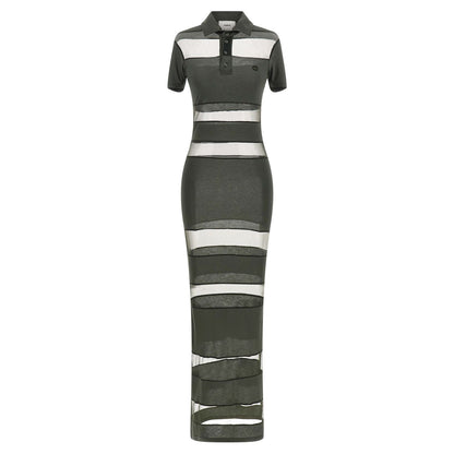 Coperni Bicolor Cotton Long Dress
