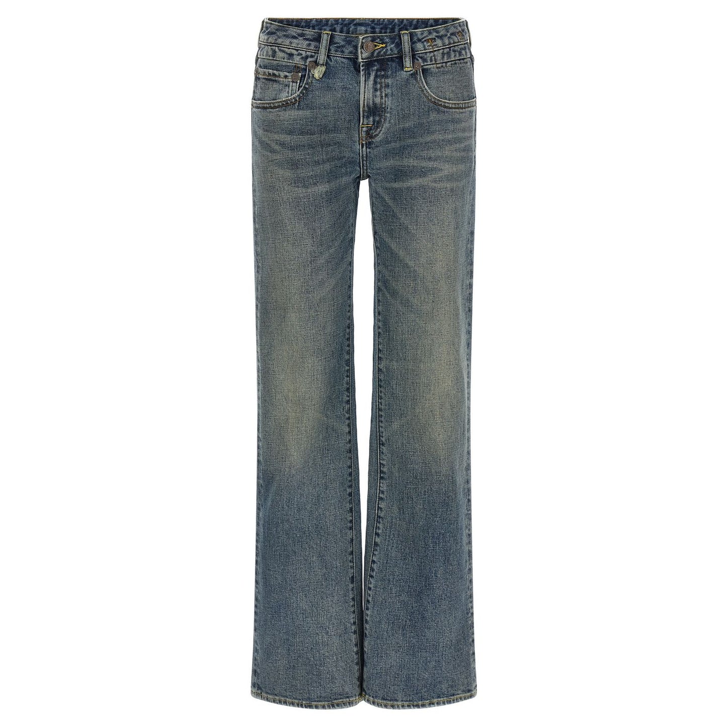 R13 Blue Cotton Flared Jeans