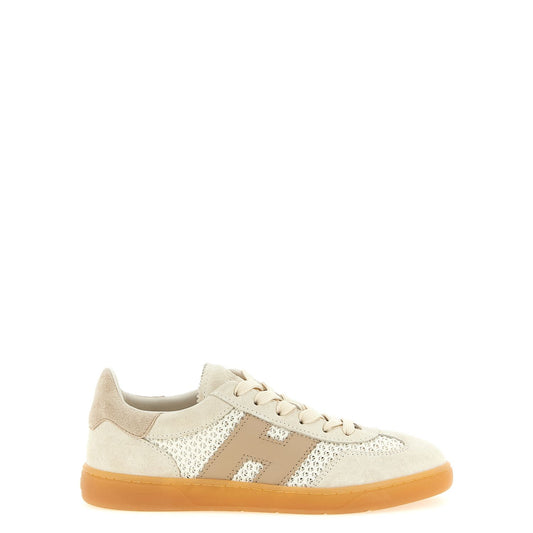 Hogan Beige Cotton Low Top Sneakers