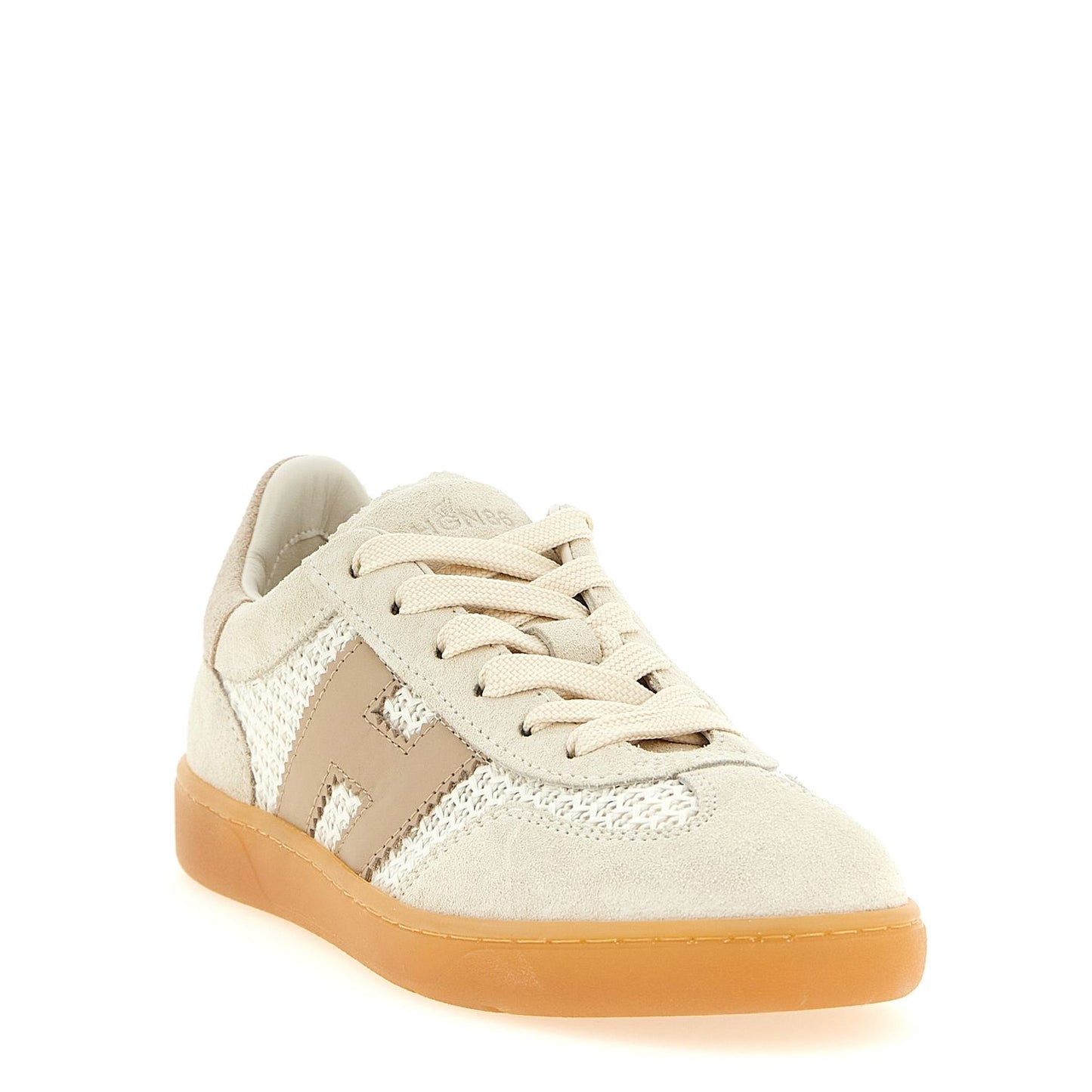 Hogan Beige Cotton Low Top Sneakers