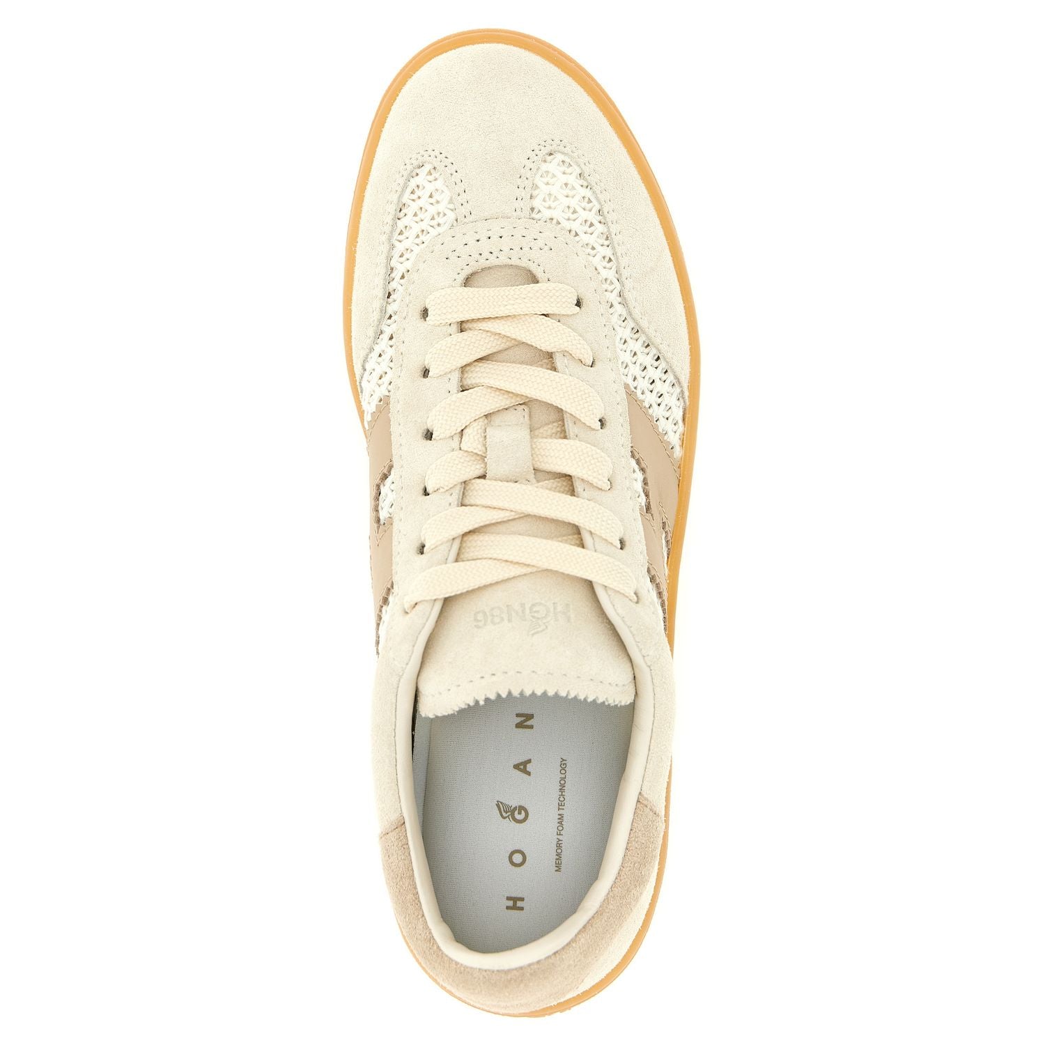 Hogan Beige Cotton Low Top Sneakers