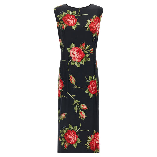 Dolce & Gabbana Black Viscose Midi Dress