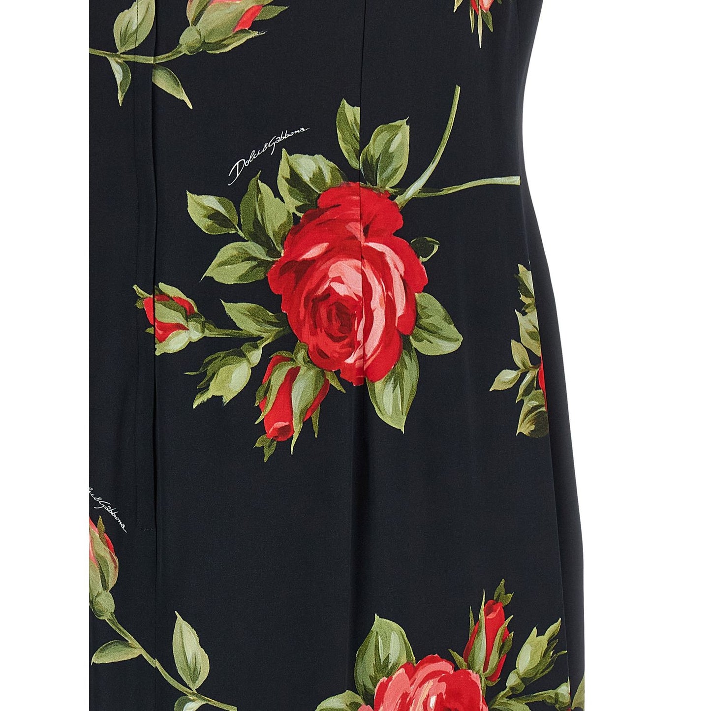 Dolce & Gabbana Black Viscose Midi Dress
