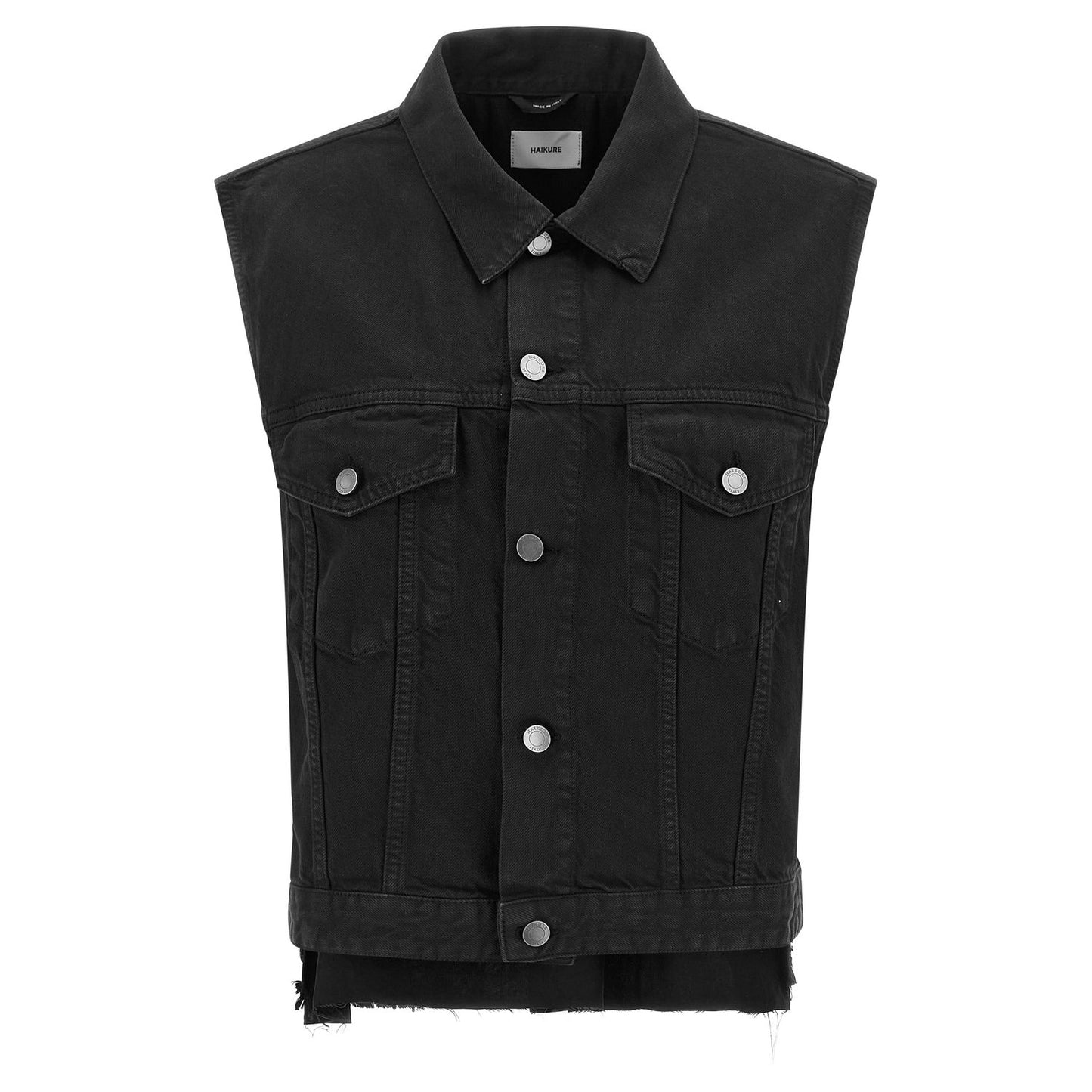 Haikure Black Cotton Sleeveless Jacket