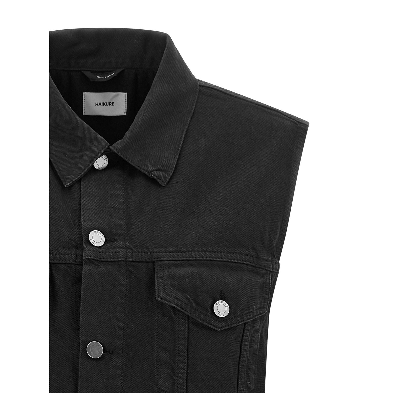 Haikure Black Cotton Sleeveless Jacket