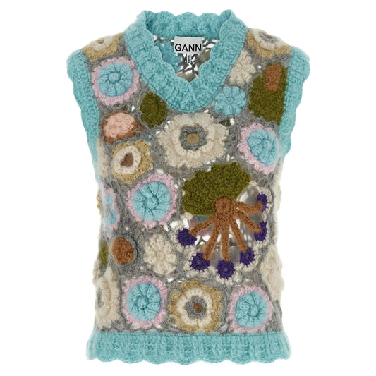Ganni Multicolor Wool Sleeveless Jacket