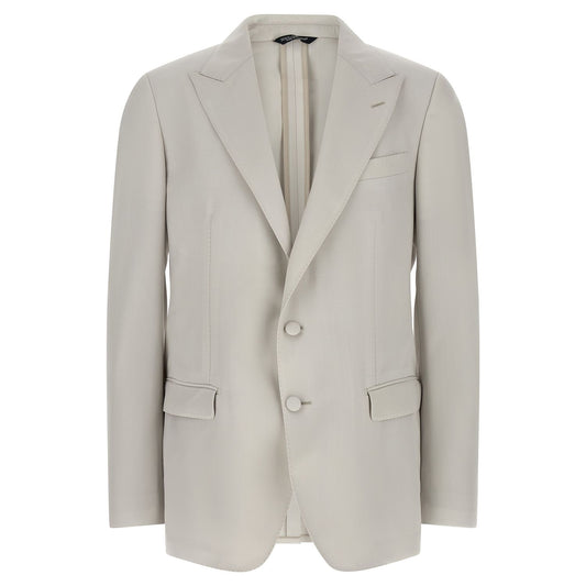 Dolce & Gabbana Gray Virgin Wool Blazer