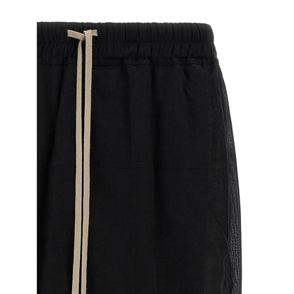 Rick Owens Black Cotton Bermuda Shorts