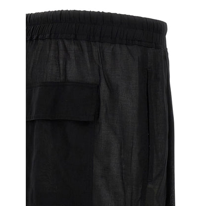 Rick Owens Black Cotton Bermuda Shorts