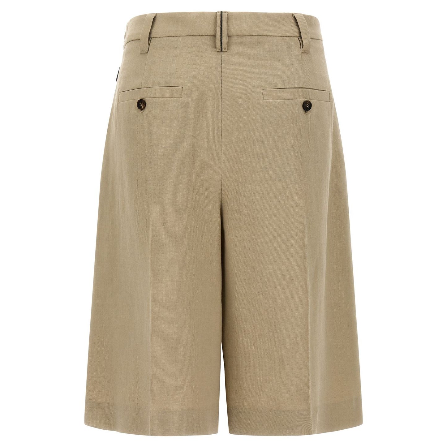 Brunello Cucinelli Beige Viscose Bermuda Shorts
