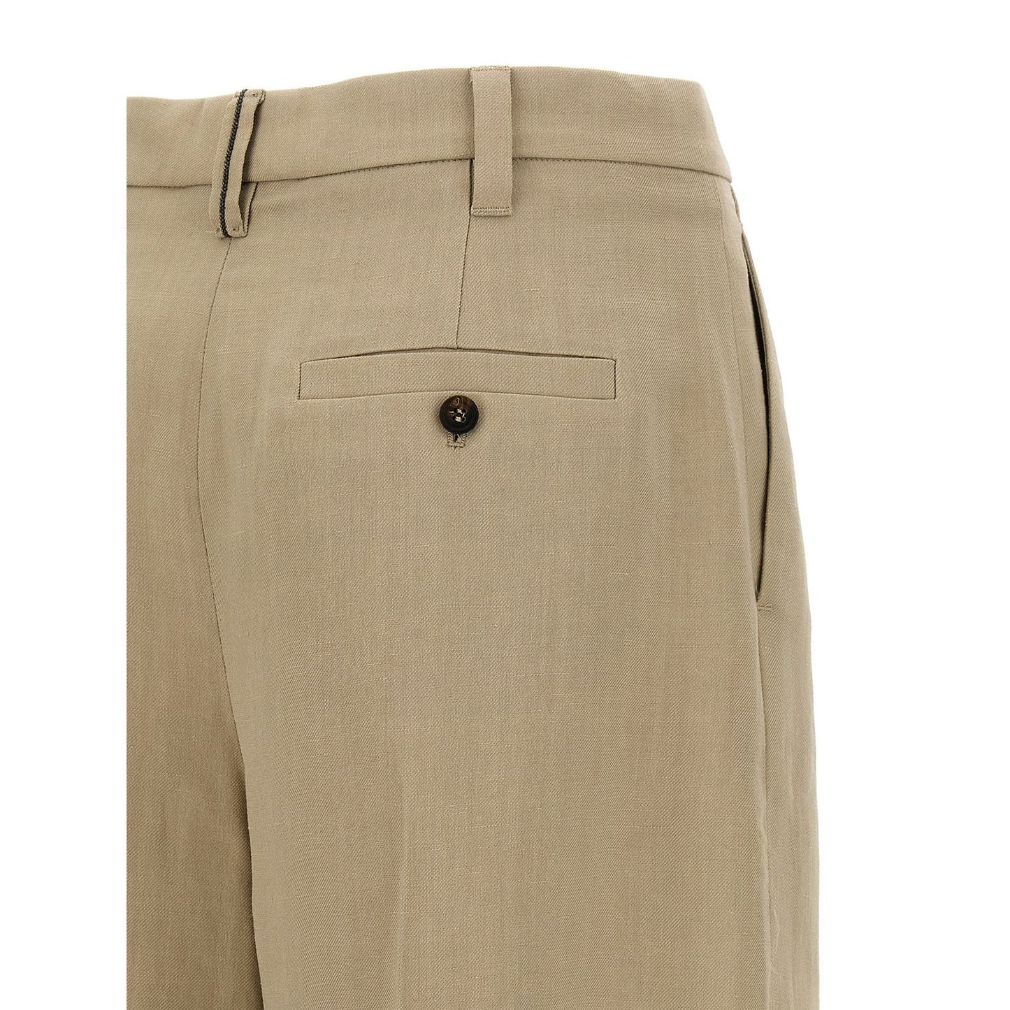 Brunello Cucinelli Beige Viscose Bermuda Shorts