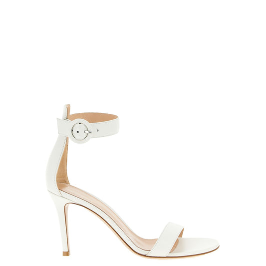 Gianvito Rossi White Napa Leather / Calf Bos Taurus Stiletto Heel Sandals