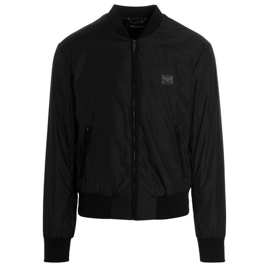 Dolce & Gabbana Black Polyamide Bomber