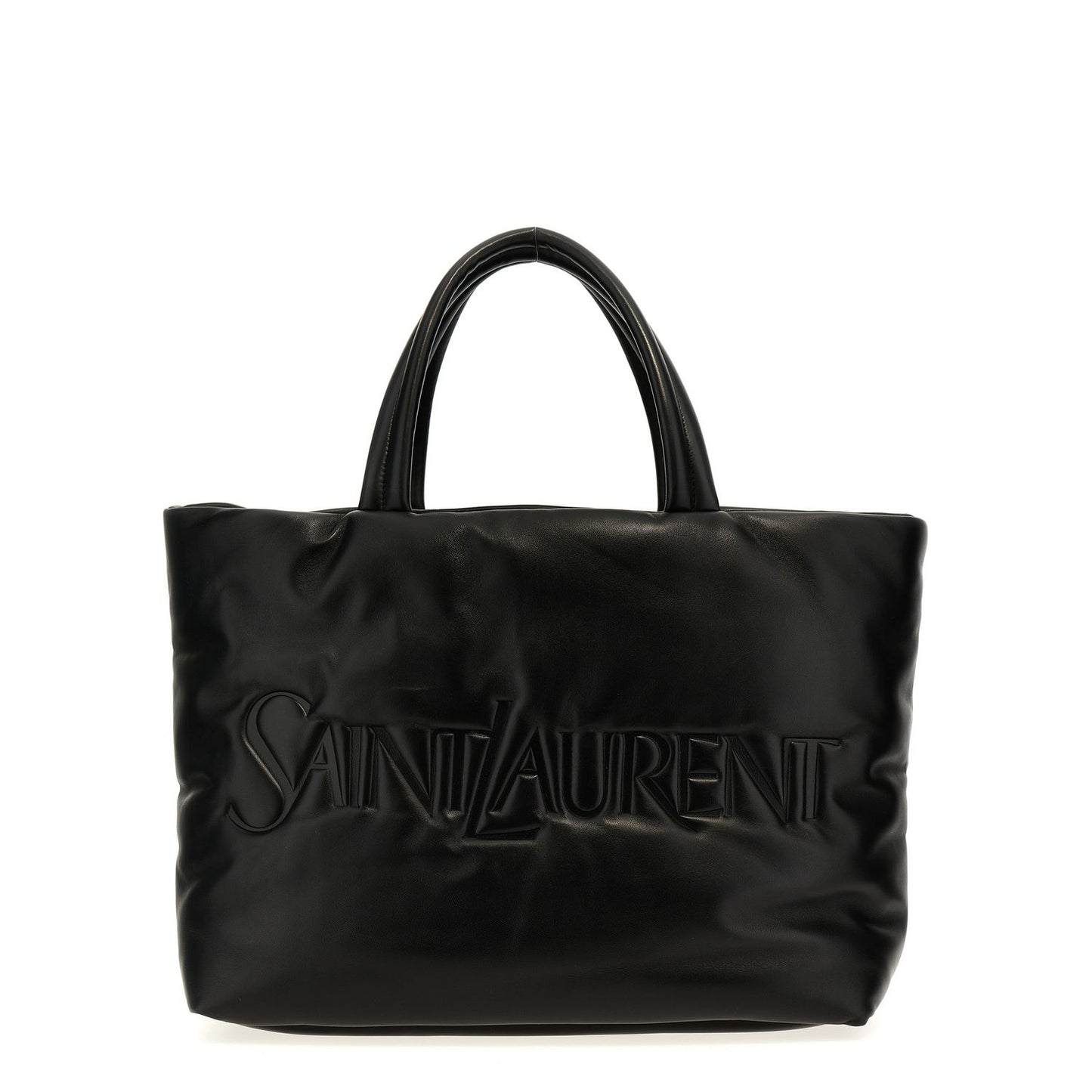 Saint Laurent Black Lamb Leather Tote Bag