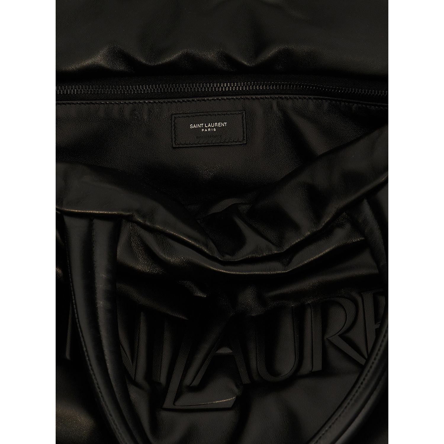 Saint Laurent Black Lamb Leather Tote Bag