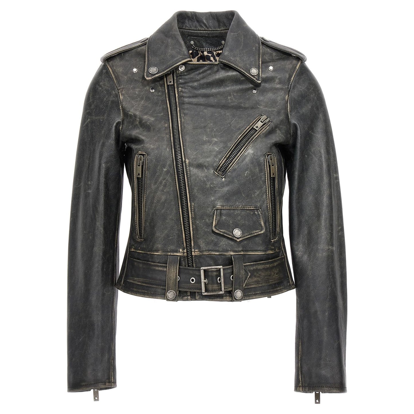 Golden Goose Black Cowhide Leather Jacket