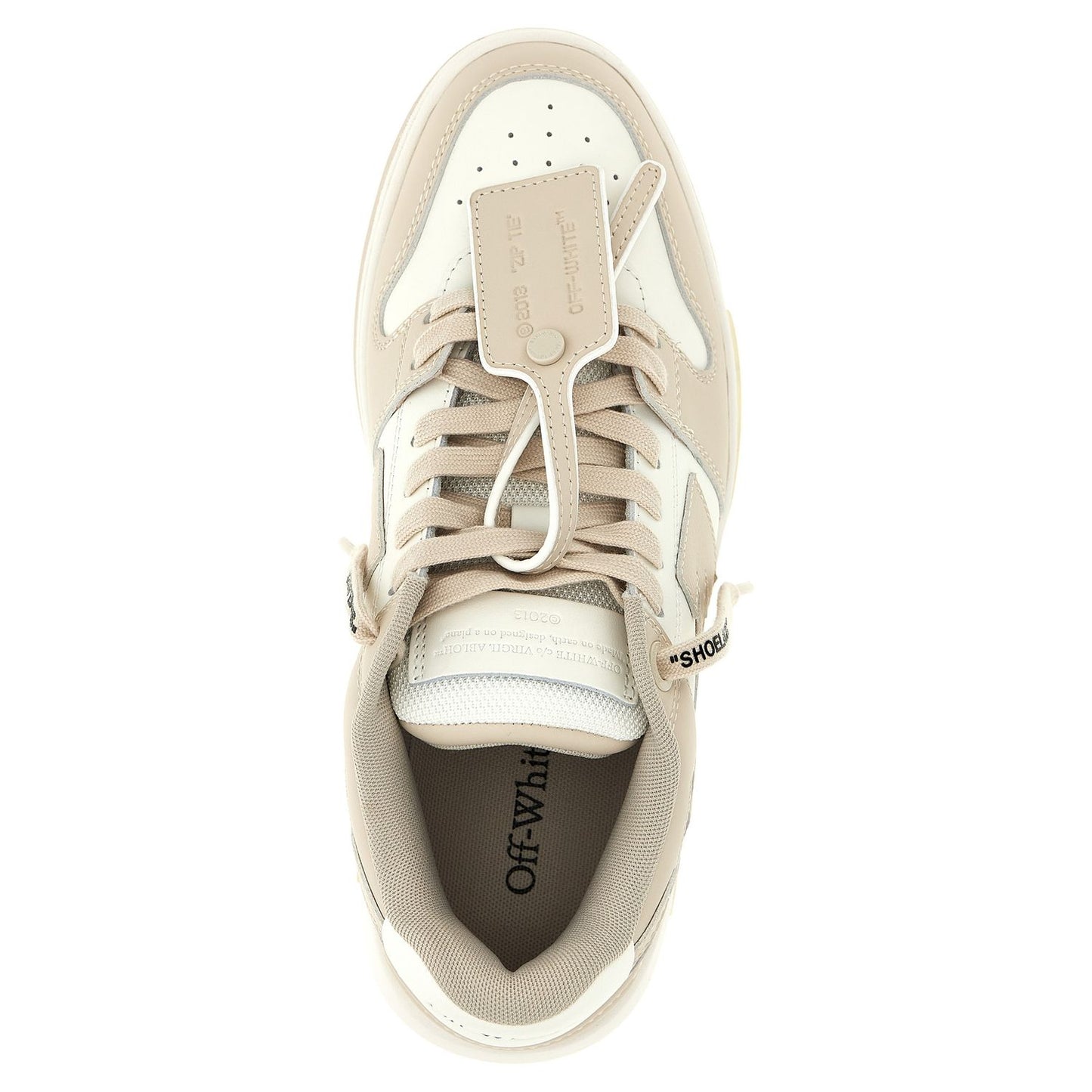 Off-White Beige Calfskin Low Top Sneakers