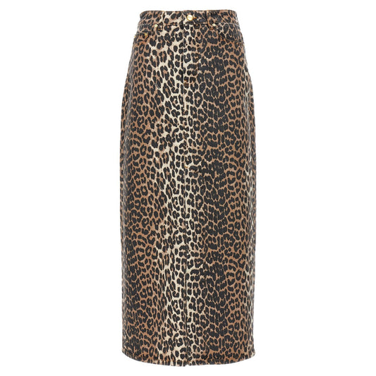 Ganni Brown Organic Cotton Mini Skirt