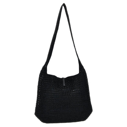 Saint Laurent Black Raffia Tote Bag