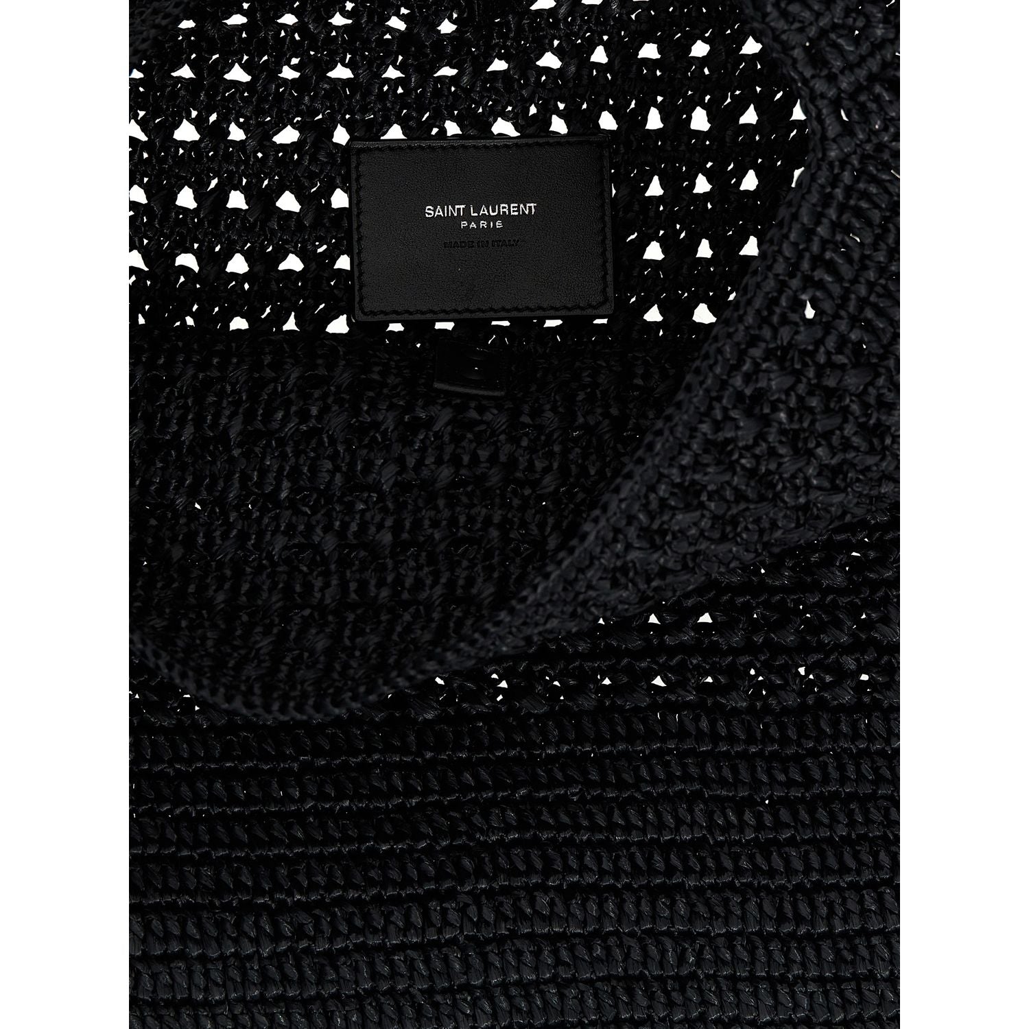 Saint Laurent Black Raffia Tote Bag