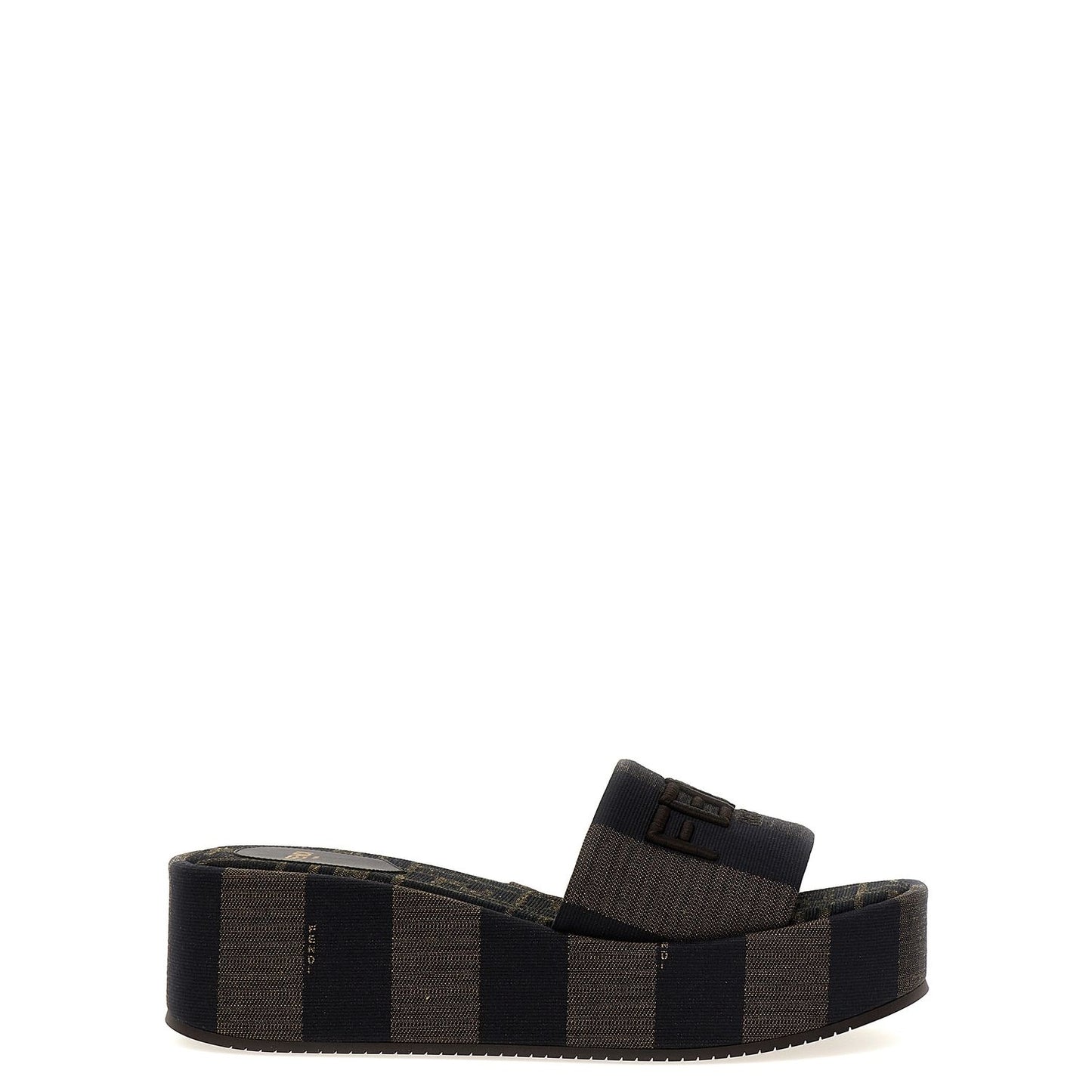 Fendi Brown Cotton Slides