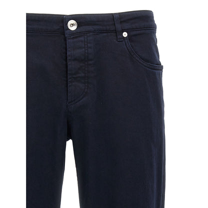 Brunello Cucinelli Blue Cotton Jeans Denim