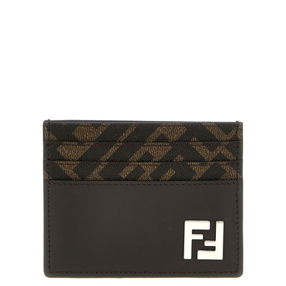 Fendi Brown Calf Leather Bos Taurus Cardholder