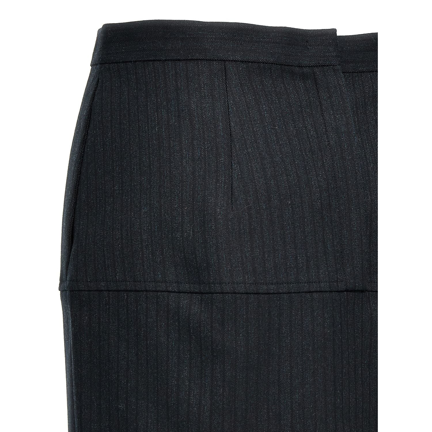 Fendi Gray Virgin Wool Midi Skirt