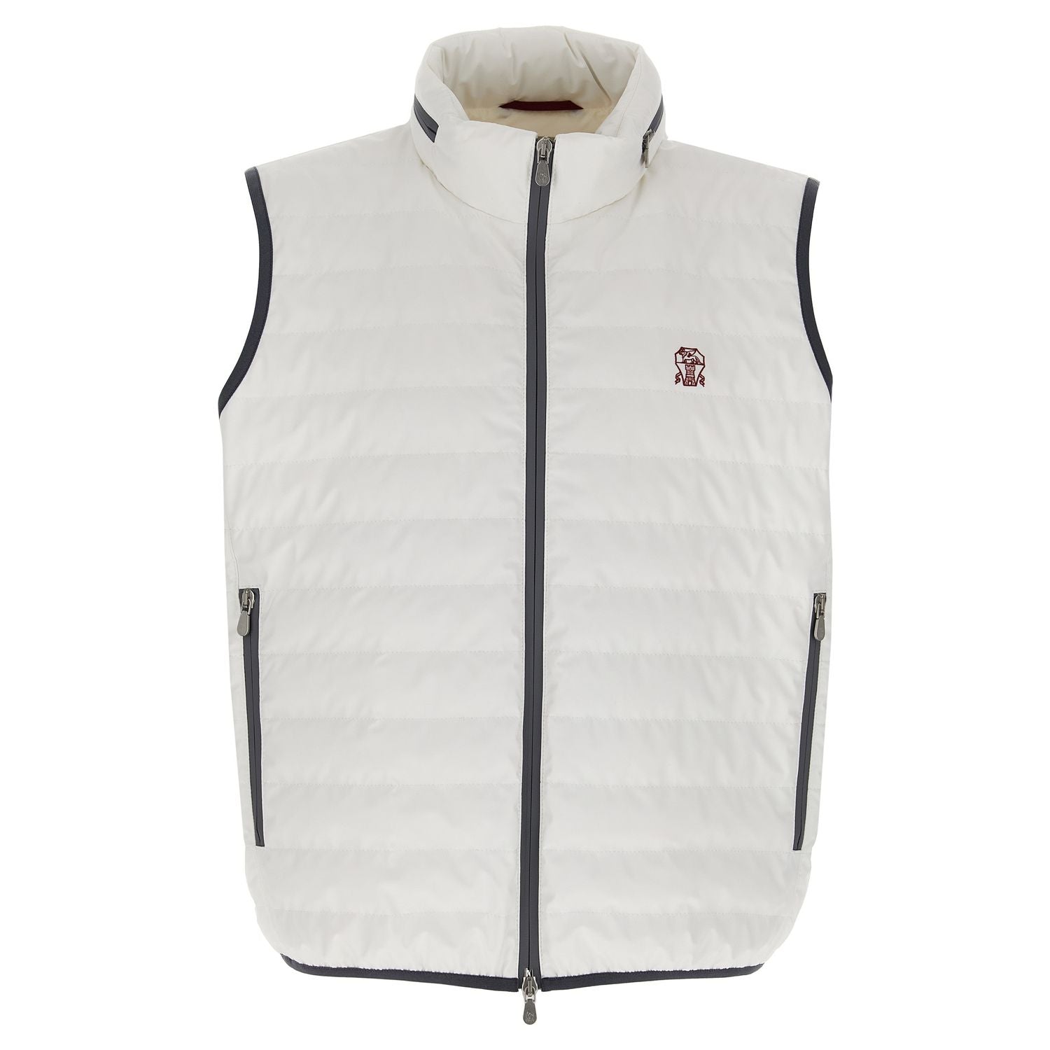 Brunello Cucinelli White Polyamide Sleeveless Jacket