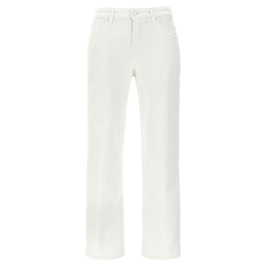 7 For All Mankind White Cotton High-Waisted Jean